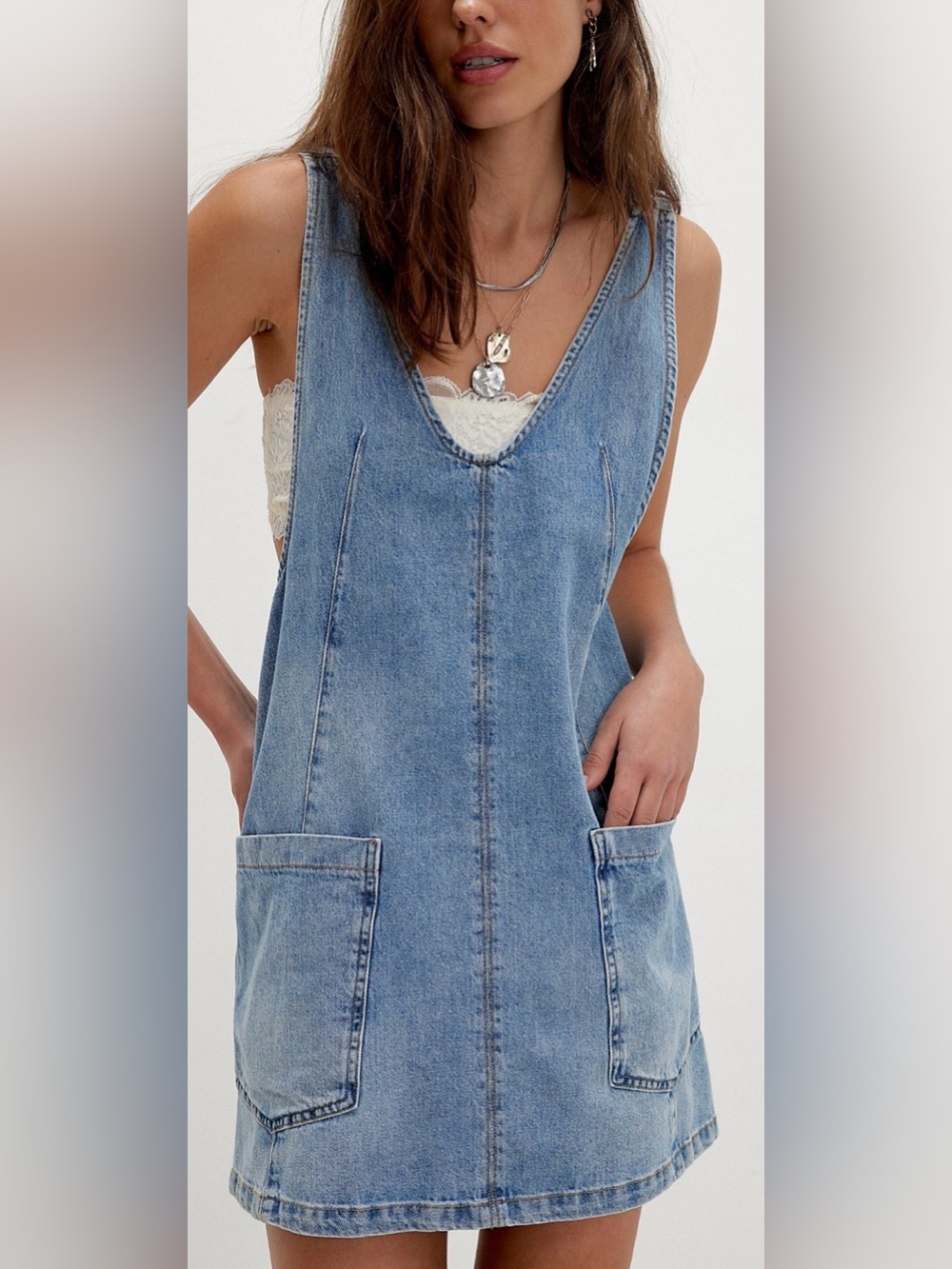 We The Free High Roller Skirtall Denim Size Medium